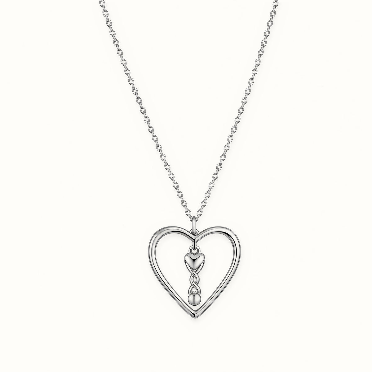 Sterling Silver Heart Infinity Pendant Necklace – APD246