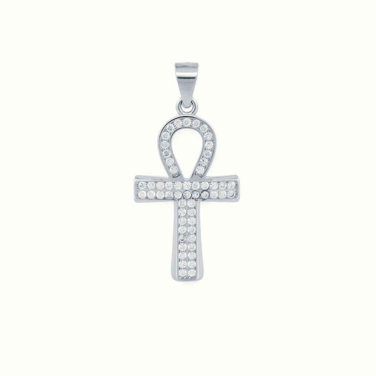 Sterling Silver CZ Set Anc Style Cross – APX055