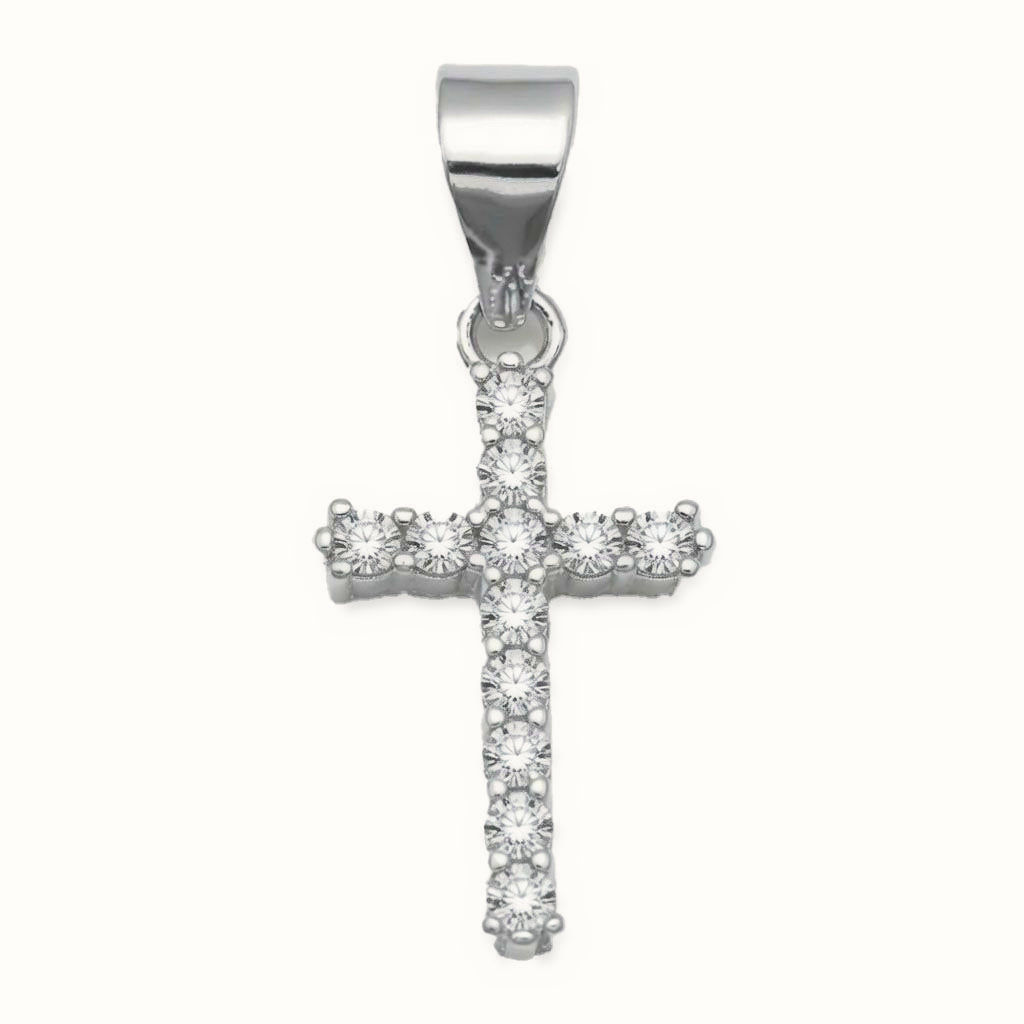 Sterling Silver CZ Cross Pendant – APX065