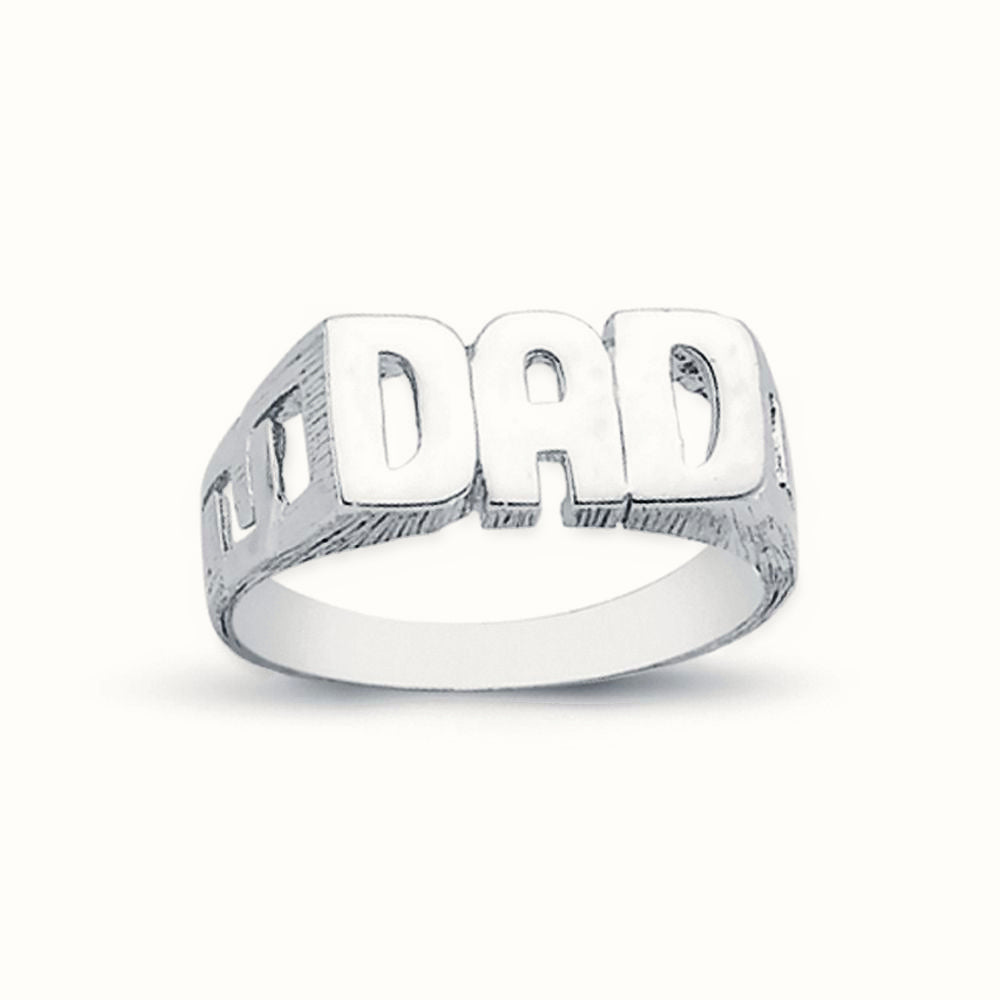 Sterling Silver Dad Ring Curb Shoulders – ARN004