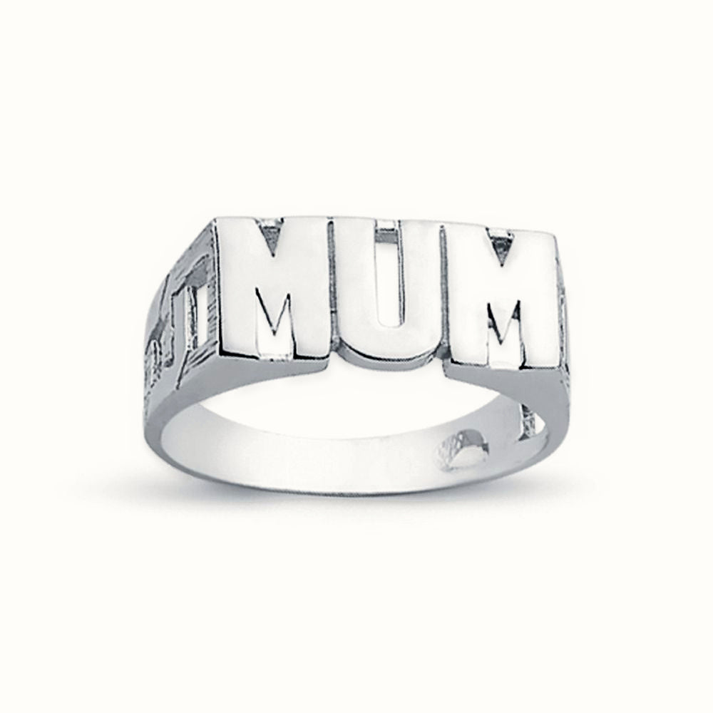 Sterling Silver Mum Ring Curb Shoulders – ARN024