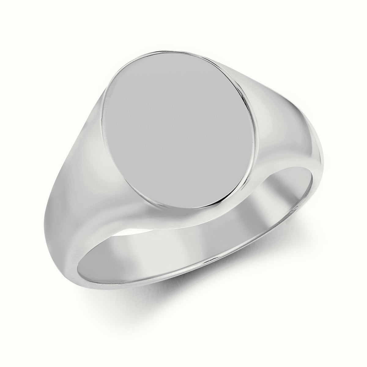 Sterling Silver Oval Polished Signet Ring – ARN121