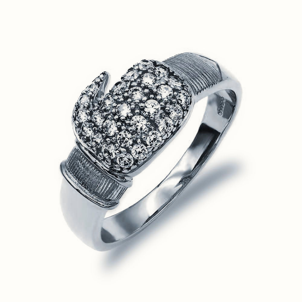 Sterling Silver CZ Set Boxing Glove Ring – ARN164