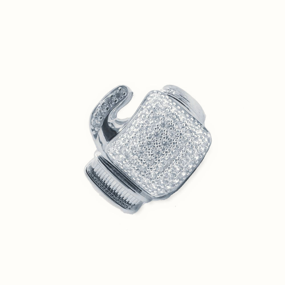 Sterling Silver CZ Set Boxing Glove Ring – ARN166