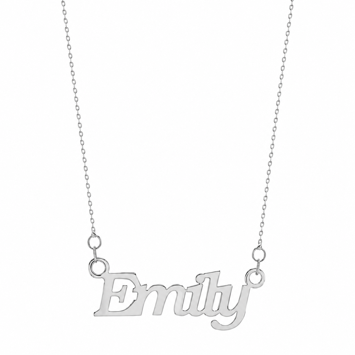 Sterling silver italic personalised nameplate necklace