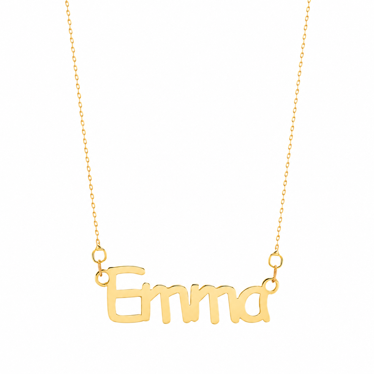 9ct yellow gold classic personalised nameplate necklace