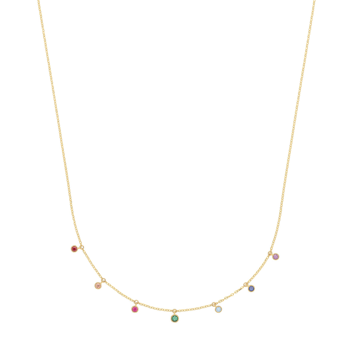 9ct Gold Rainbow Drop Necklet - NK1612