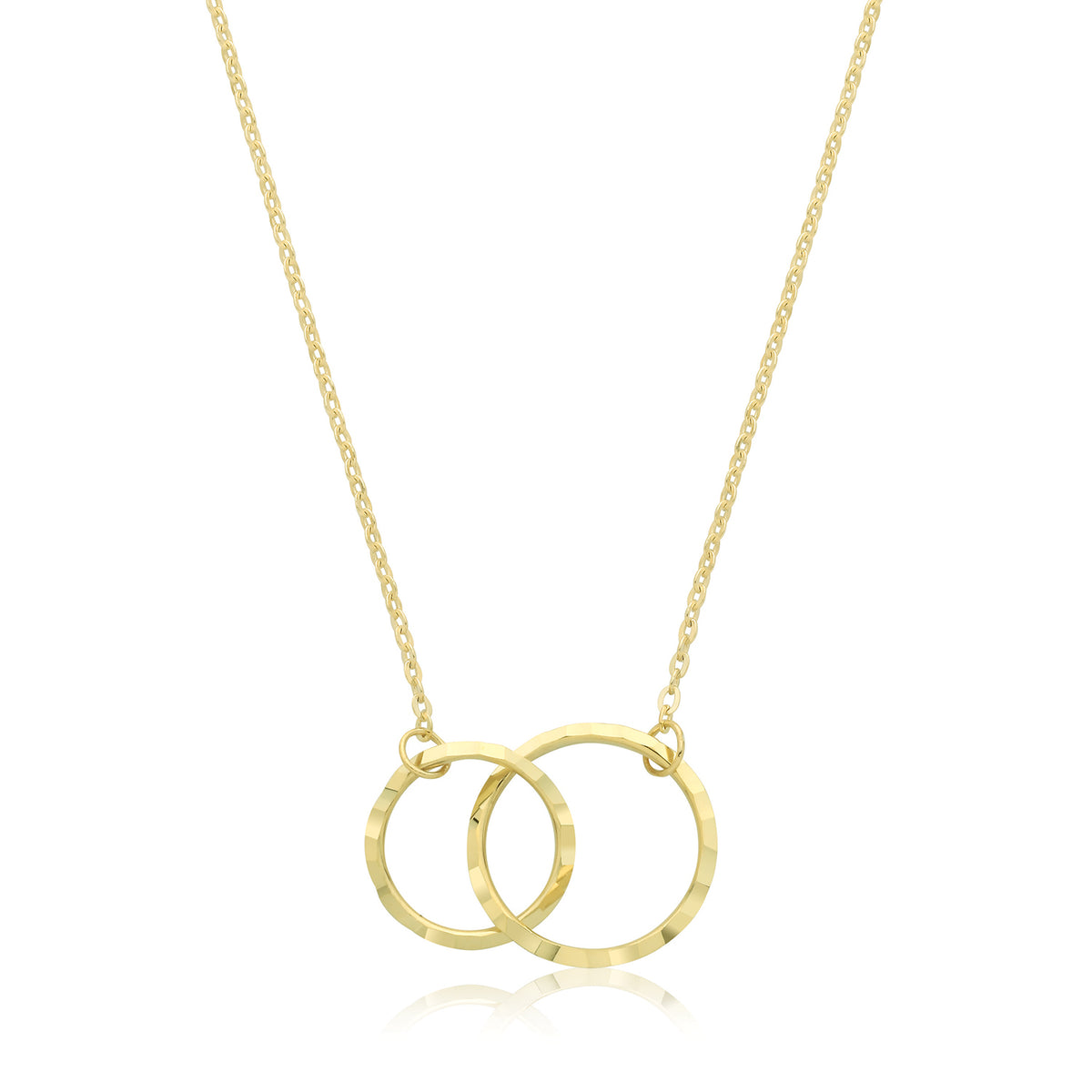 9ct Yellow Gold Interlocking Circles Necklet - NK1613