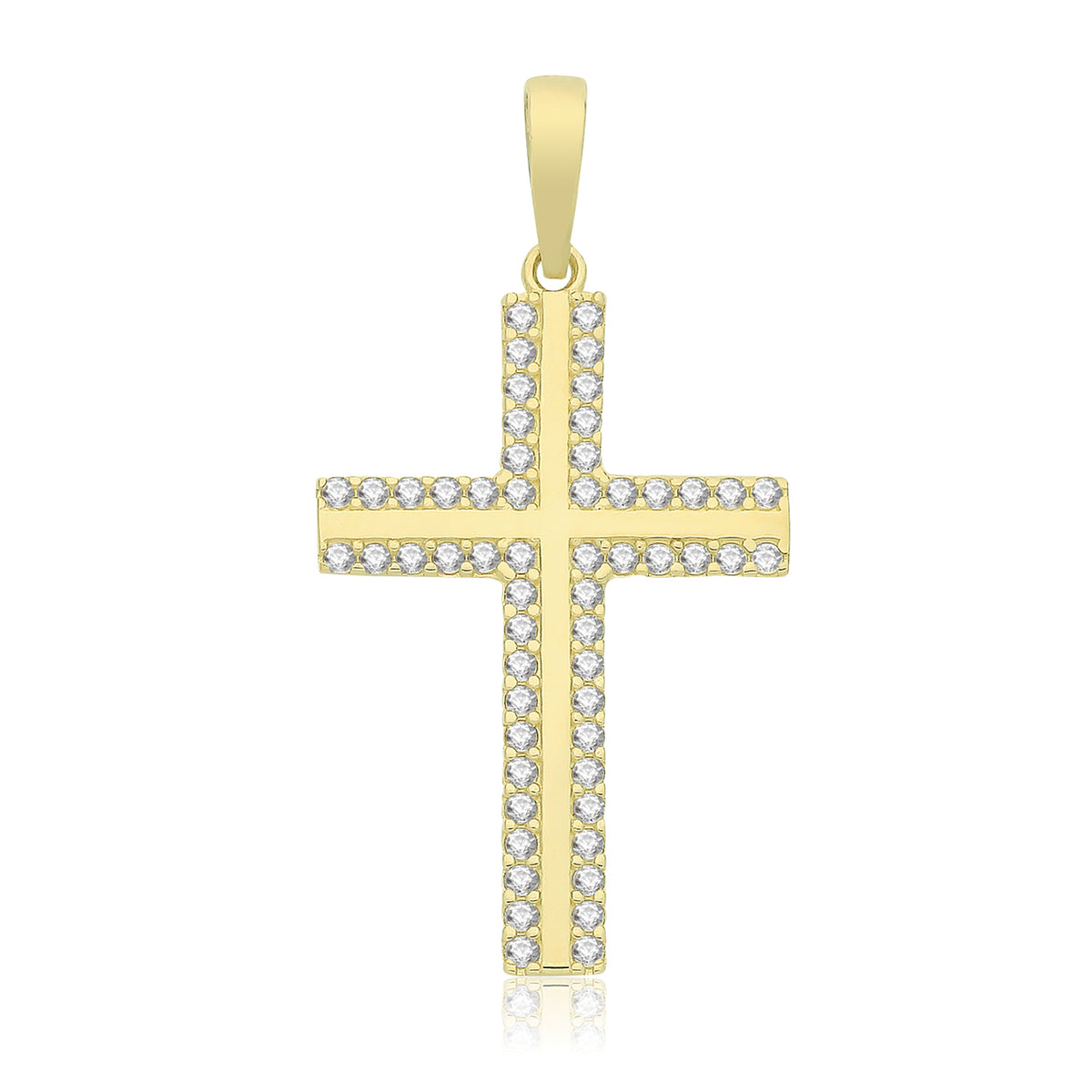 9ct Gold CZ Cross Pendant - PN1308