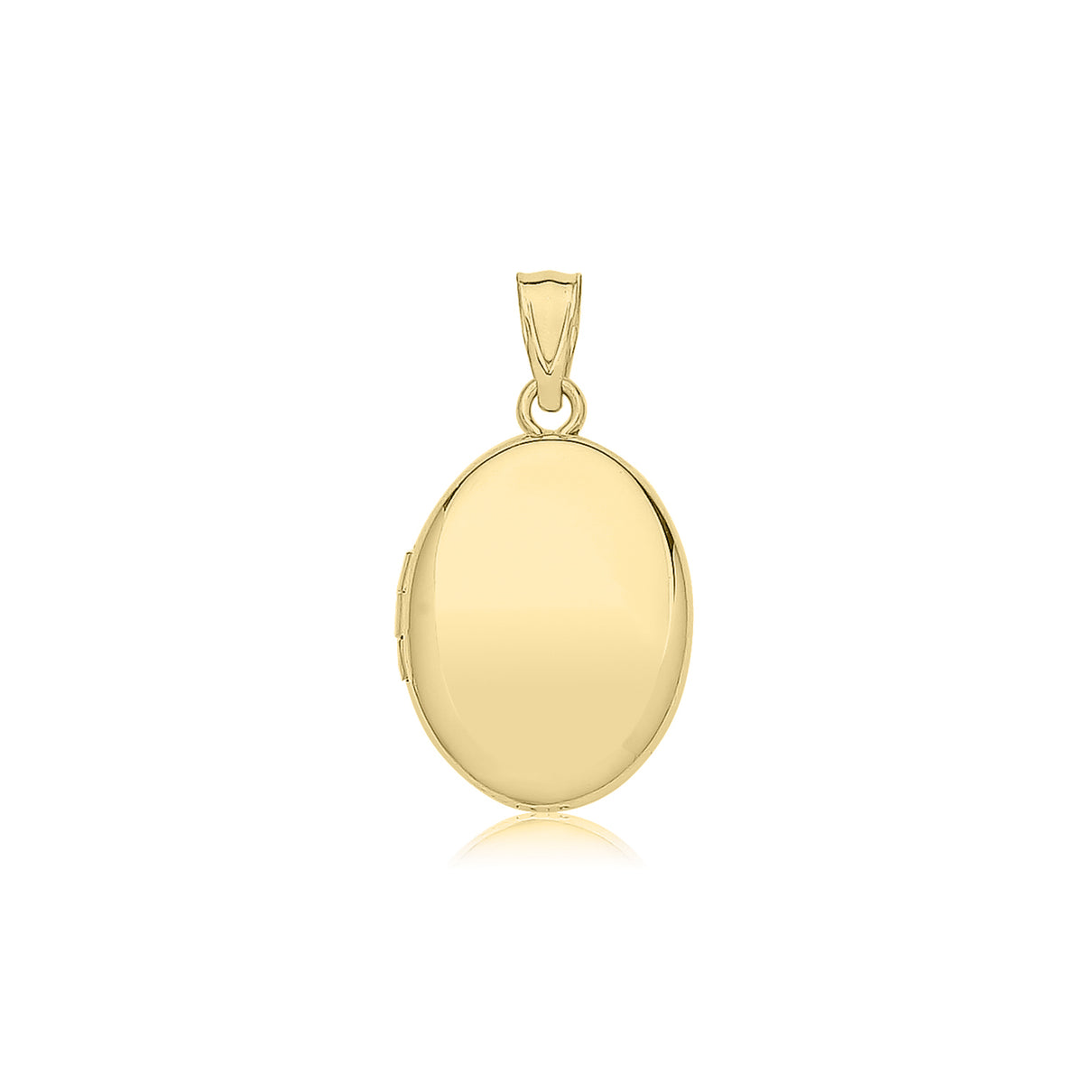 9ct Yellow Gold Plain Oval Locket Pendant - PN1318