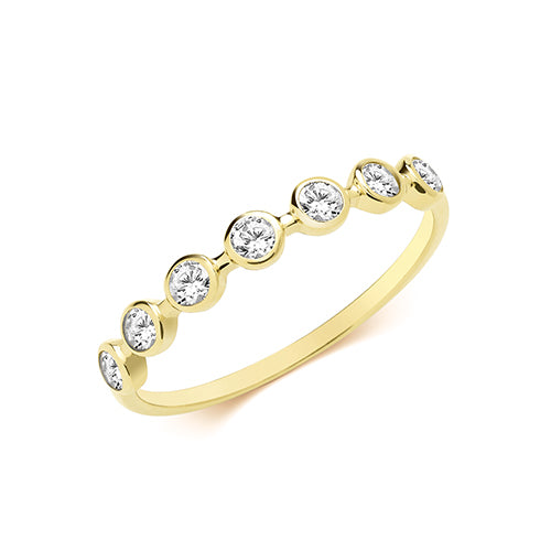 9ct Yellow Gold CZ Set Eternity Ring - RN983