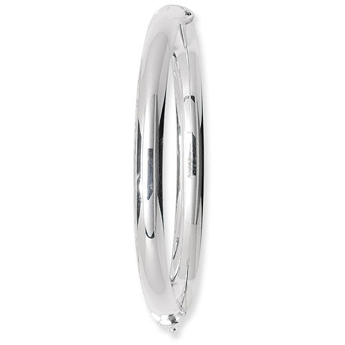 Sterling Silver D Shape Plain Hinged Bangle G4126