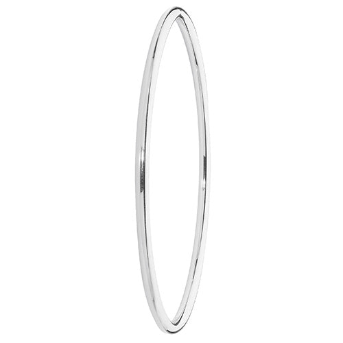 Sterling Silver Round Tube Plain Bangle G4318