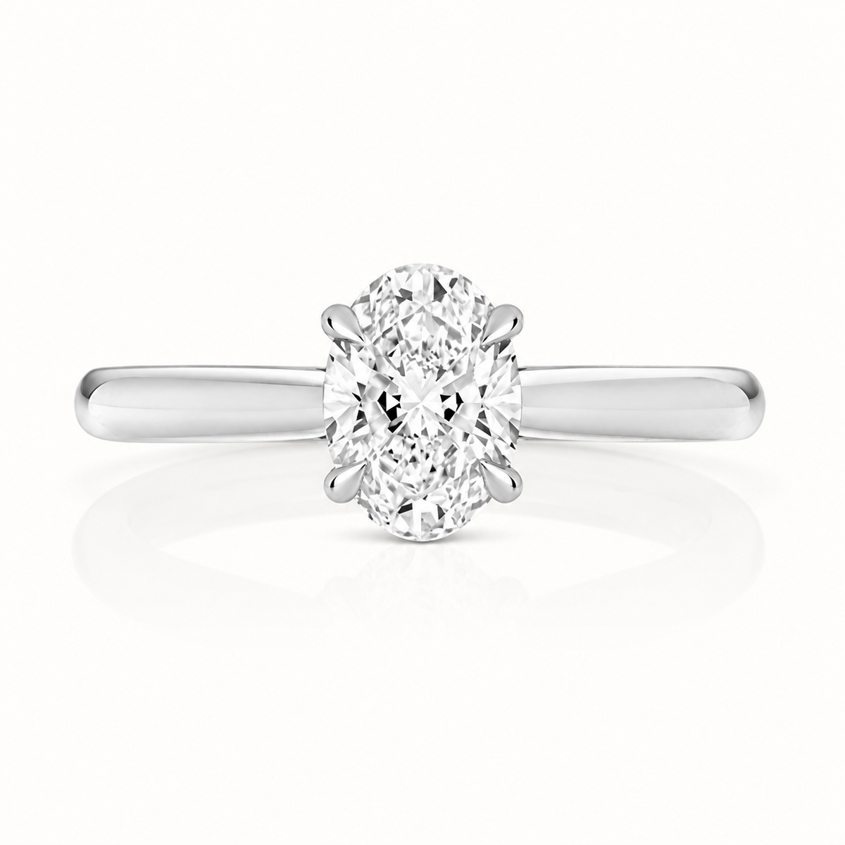 18ct white gold oval lab diamond engagement ring alternative view