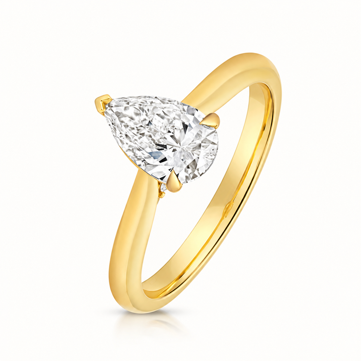 18ct gold pear lab diamond engagement ring alternative view