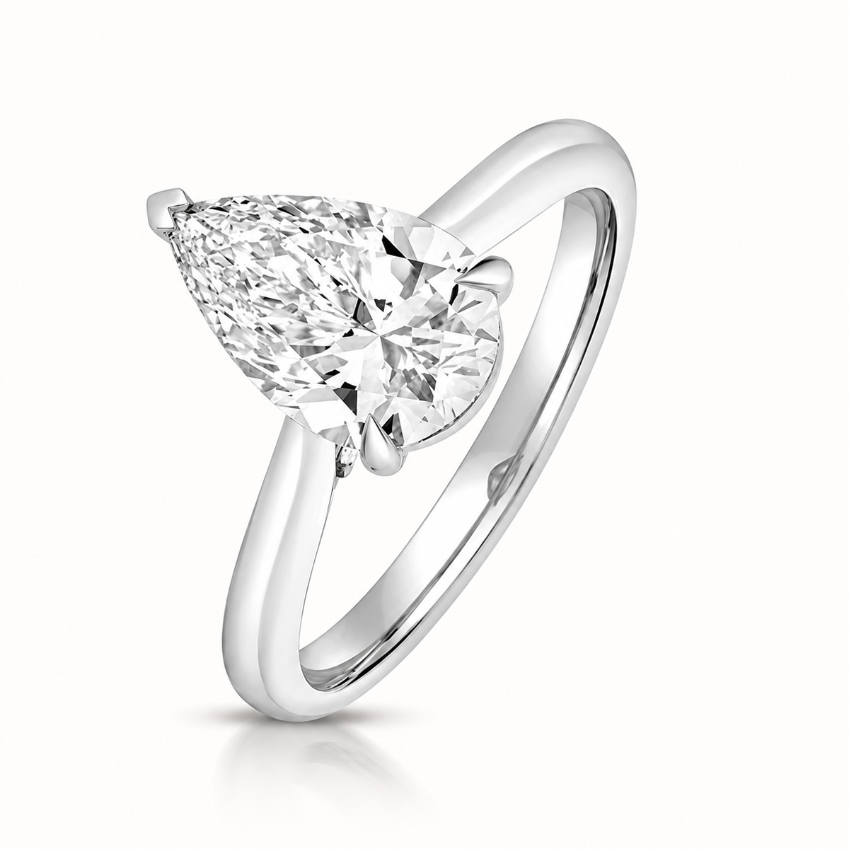 18ct gold pear lab diamond engagement ring alternative view