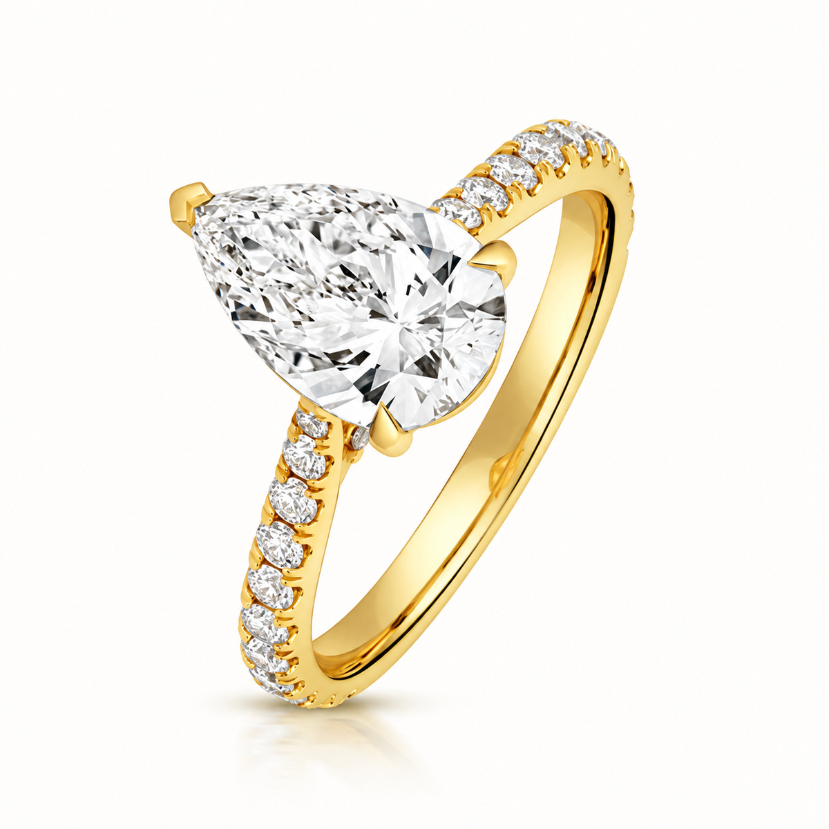 18ct gold pear lab diamond engagement ring alternative view