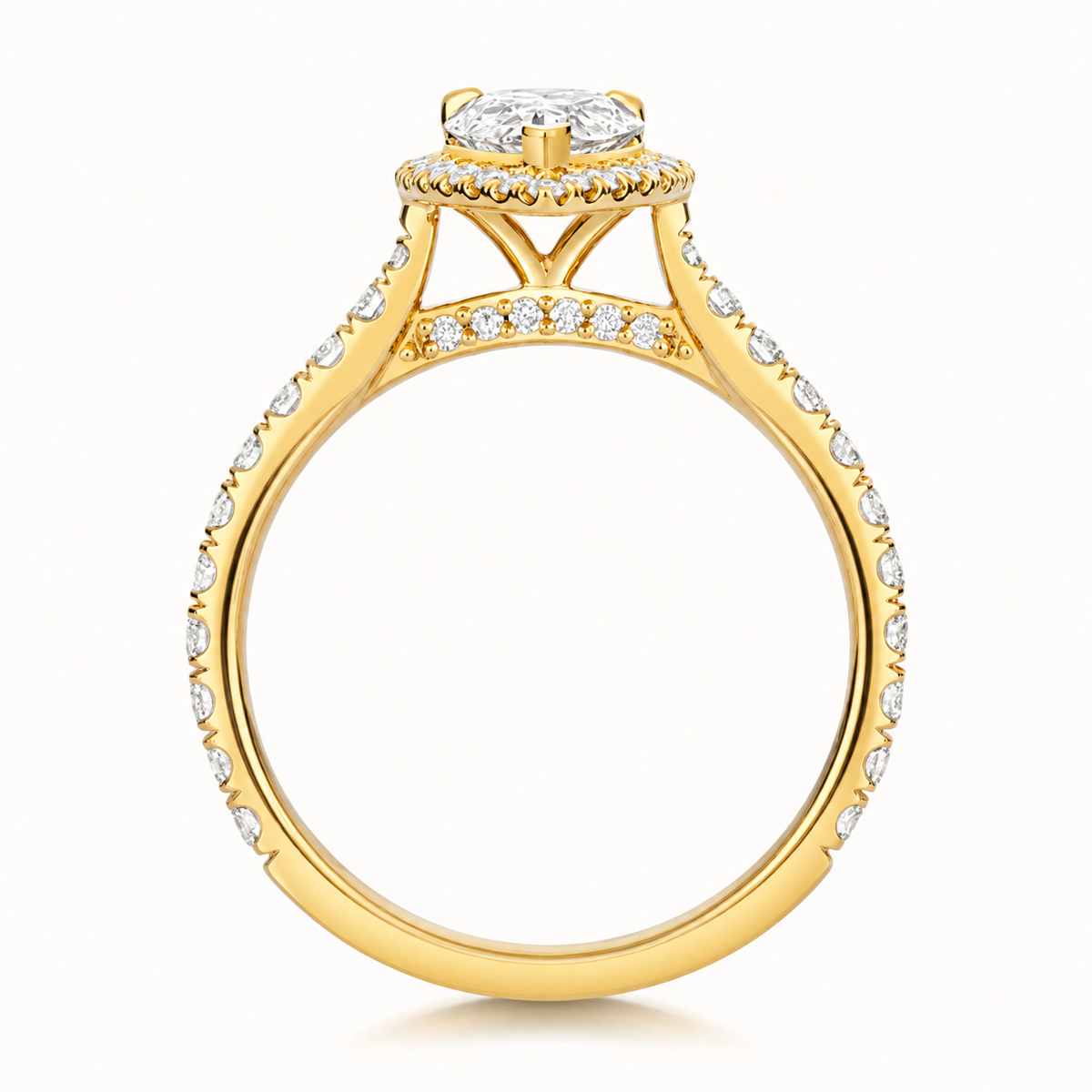 18ct gold pear lab diamond engagement ring alternative view