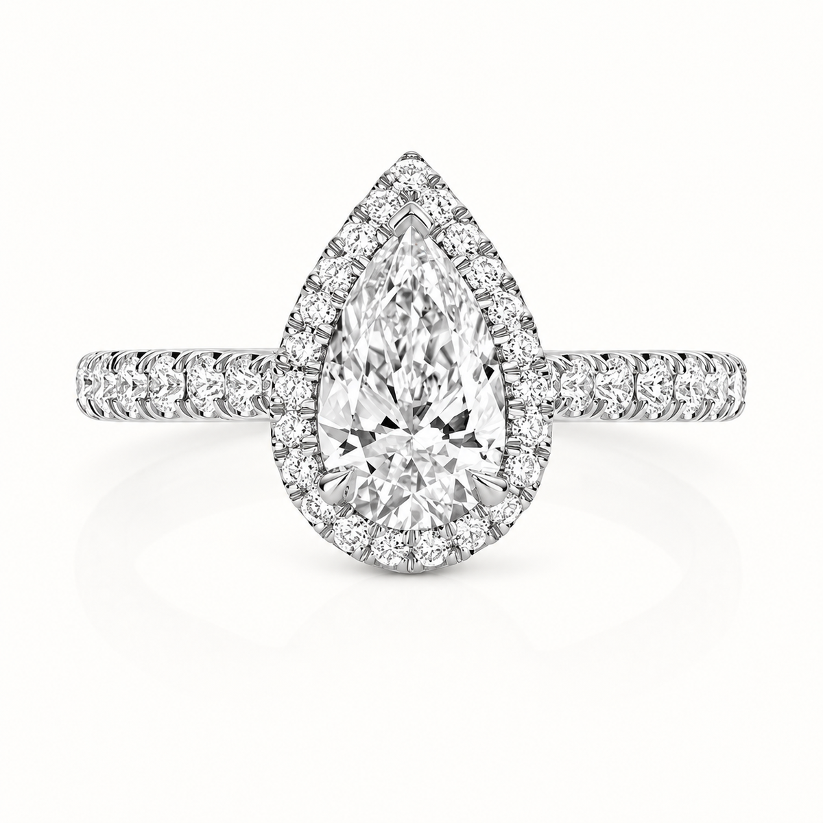 18ct gold pear lab diamond engagement ring alternative view