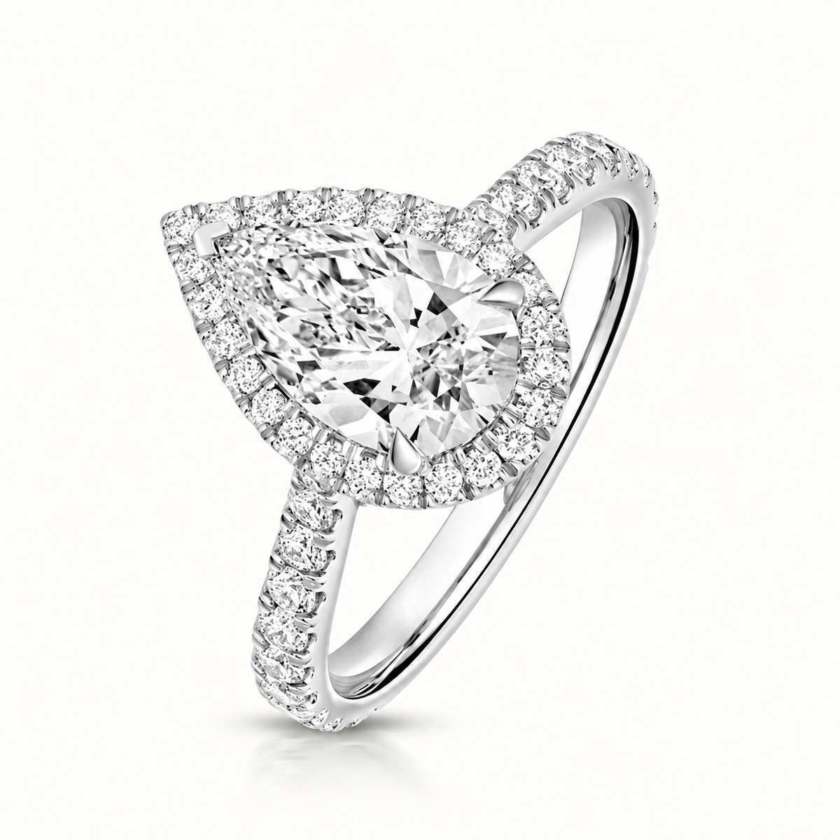 18ct gold pear lab diamond engagement ring alternative view