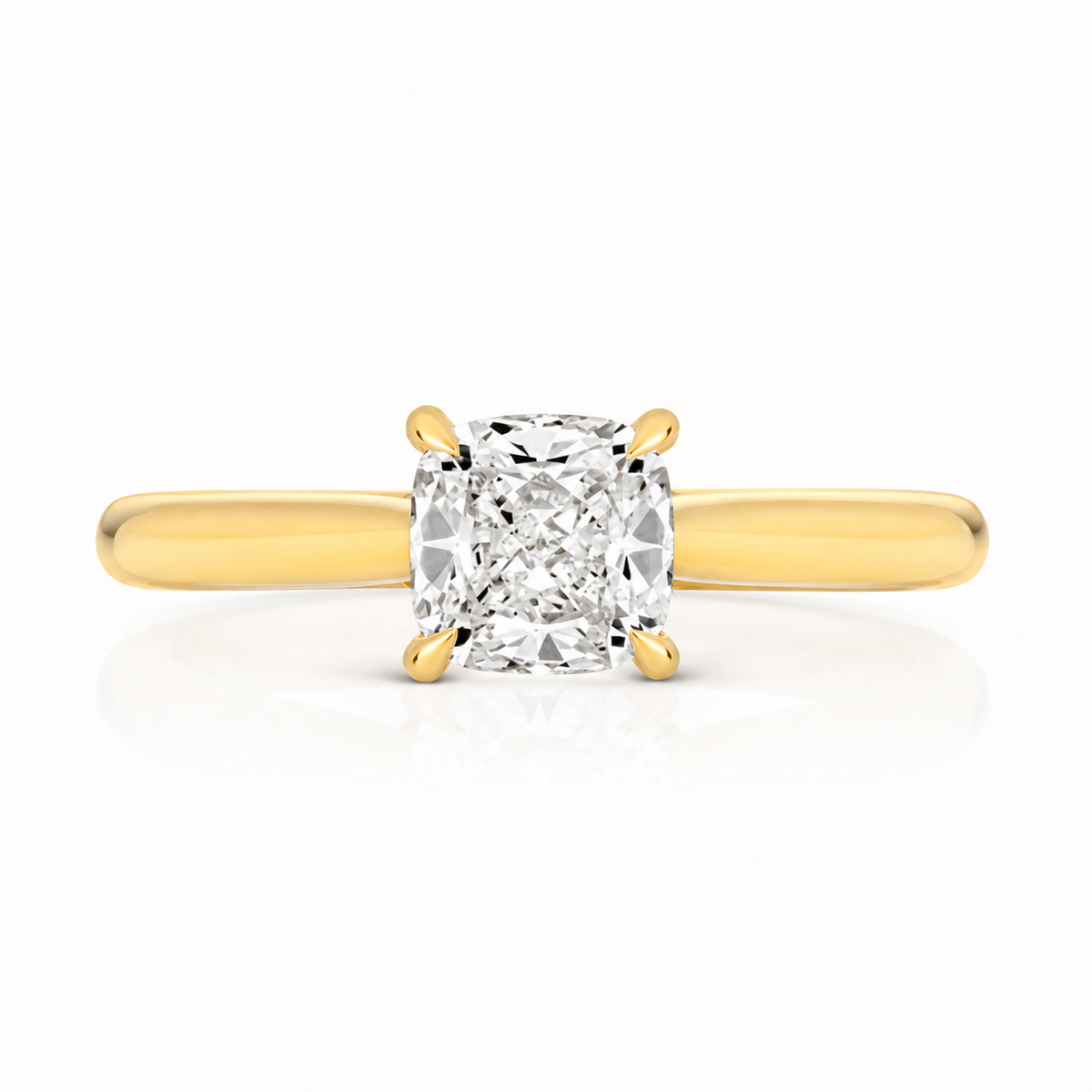 18ct gold cushion lab diamond engagement ring alternative view