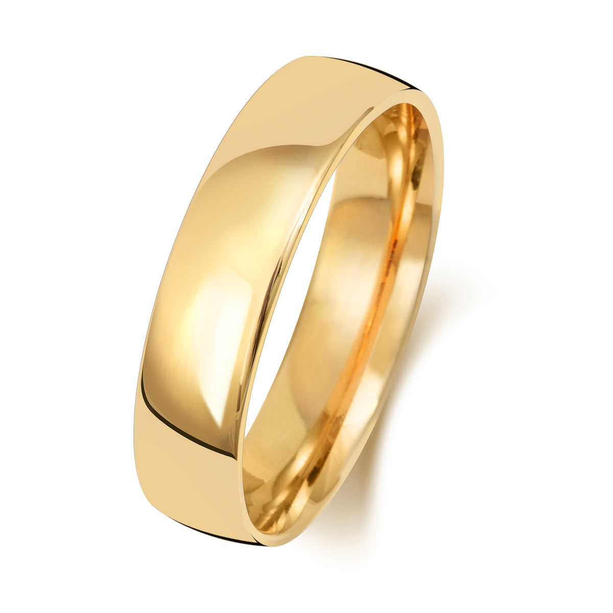 Plain Slight Court Wedding Band · 5mm in 9ct yellow gold