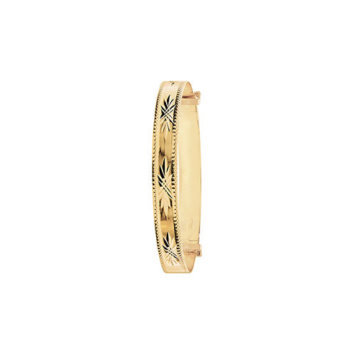 9Ct Gold Babies' Diamond Cut Expandable Bangle - BN139/1