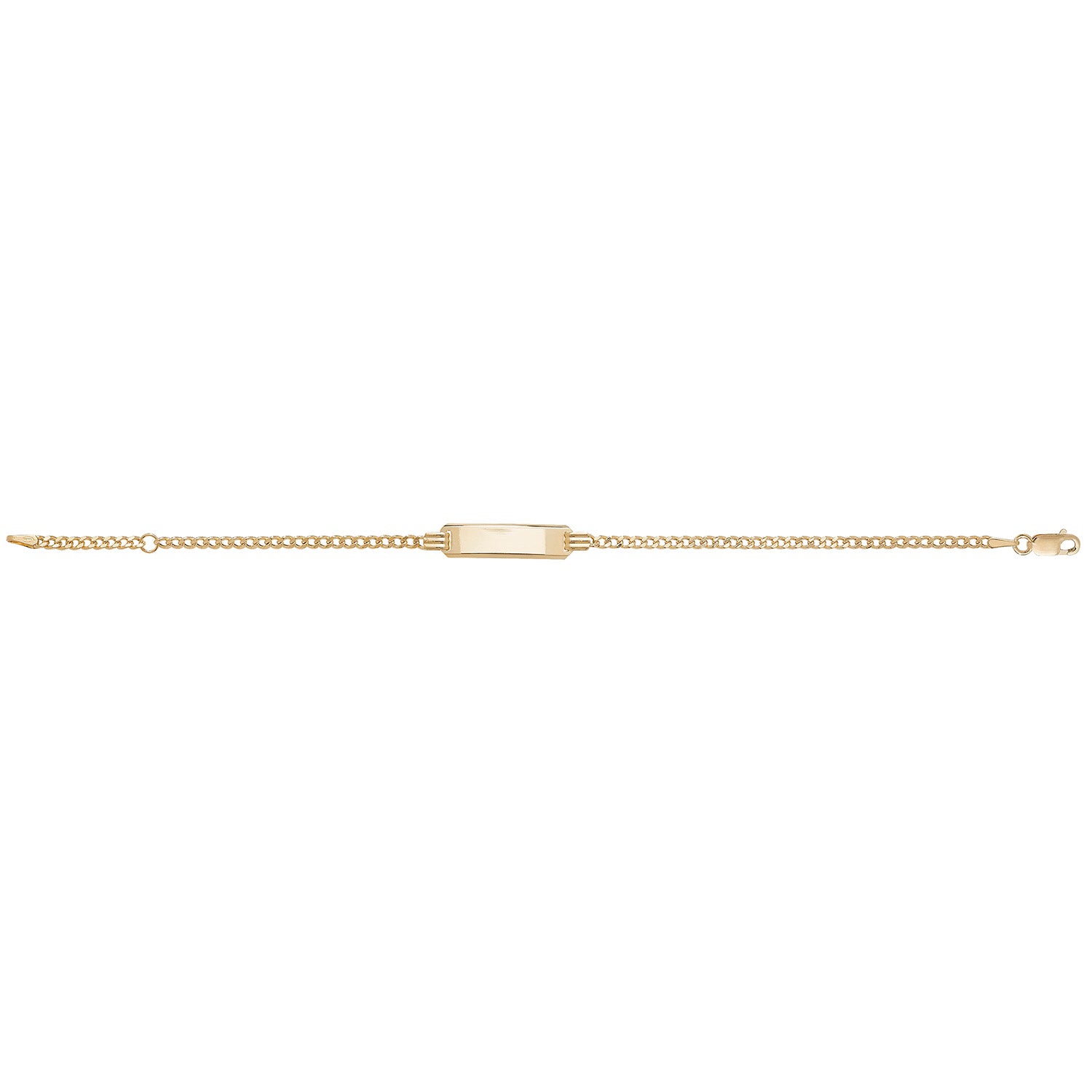 9ct Gold Babies' Curb Rectangular Id Plate Bracelet - BR247