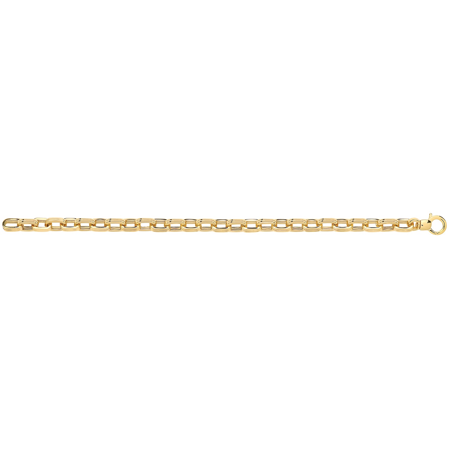 9Ct Gold Lined Octagon Linked Fancy Bracelet - BR622