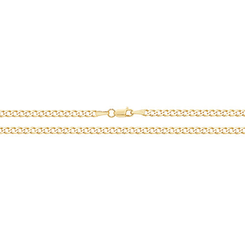 9CT GOLD FLAT CURB BEVELLED CHAIN Ch193