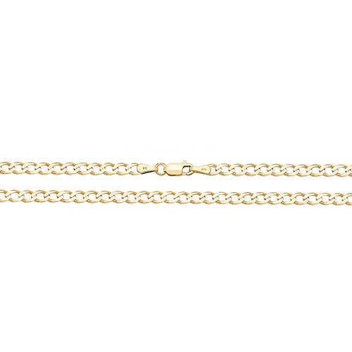 9CT Gold Flat Curb Bevelled Chain - CH194