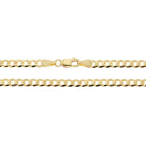 9CT Gold Flat Bevelled Curb Chain - CH439N