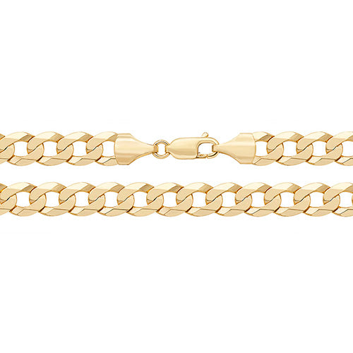 9CT Gold Flat Bevelled Curb Chain - CH444