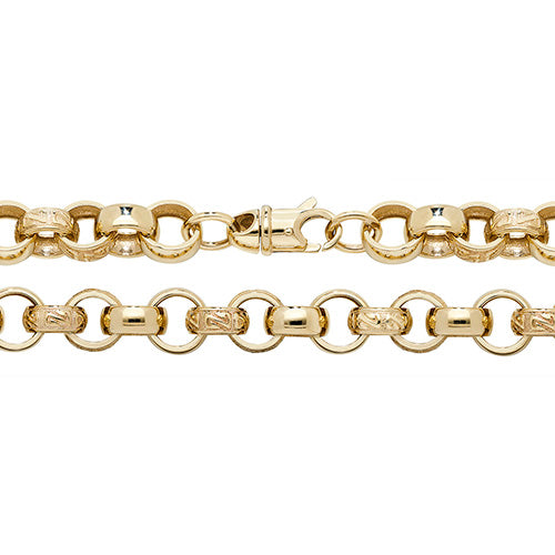 Delan Jewellers 9ct Yellow Gold Baby Belcher Bracelet with stones