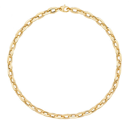 9ct Gold Oval Linked Fancy Necklet - NK089