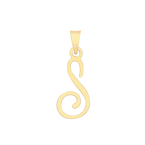 9ct Gold Script Initial Pendant - PN1220