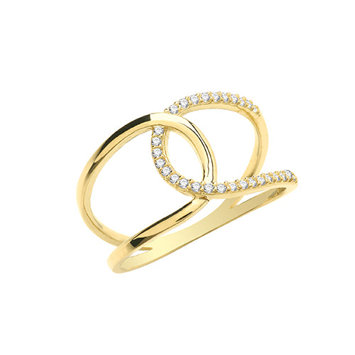 9ct Gold Cz Interlocking Ring - RN1615