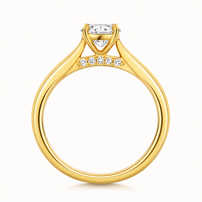 18ct Gold 0.75ct Round Lab Diamond Solitaire Engagement Ring yellow gold alternative view