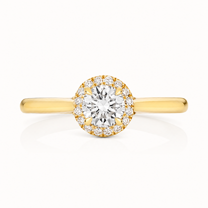 18ct Gold 1.25ct Round Lab Diamond Halo Engagement Ring yellow gold alternative view