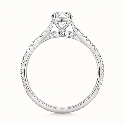 18ct Gold 1.25ct Round Lab Diamond Solitaire Engagement Ring with Diamond Shoulders white gold alternative view