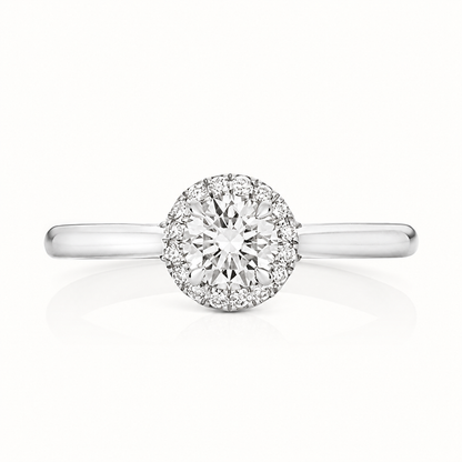 18ct Gold 0.50ct Round Lab Diamond Halo Engagement Ring white gold alternative view
