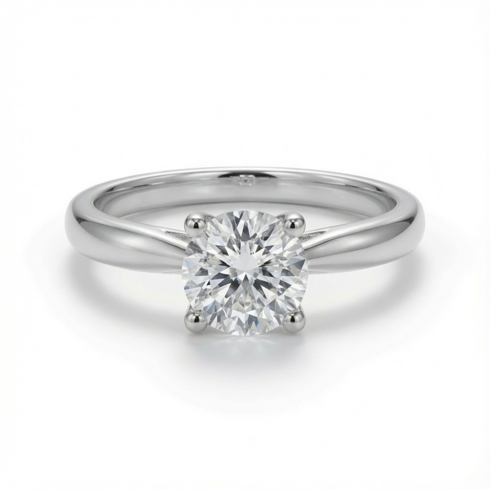 9ct white gold 1.00ct lab-grown diamond wed-fit solitaire ring