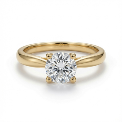 9ct yellow gold 1.00ct lab-grown diamond wed-fit solitaire ring