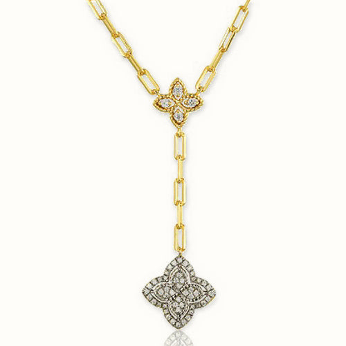 Gold Plated Sterling Silver CZ Set Clover Pendant - ANC076