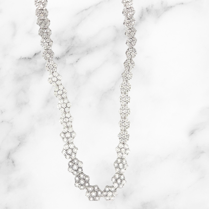 Diamond Daisy Graduated Illusion Necklace