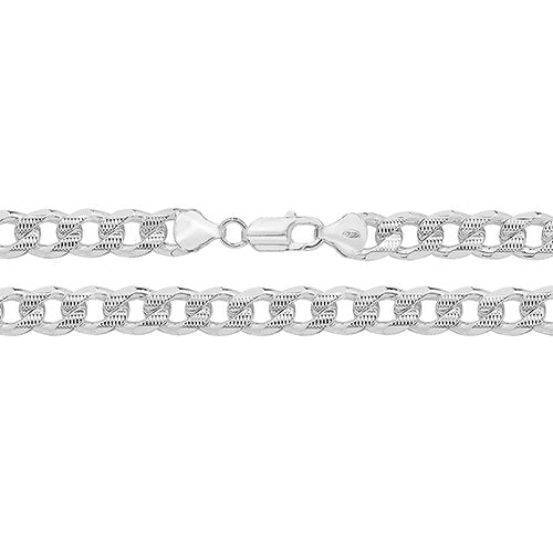 Sterling Silver Curb Pavé Bracelet - G1111