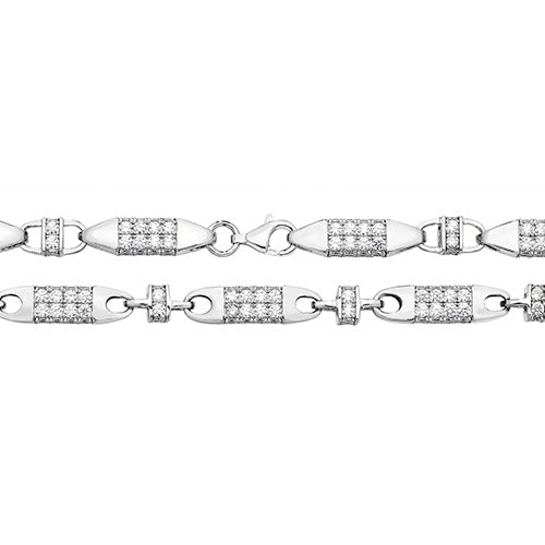 Sterling Silver CZ Block Bracelet - G1121CZ