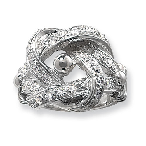 Sterling Silver Men's Knot CZ Ring - G7076