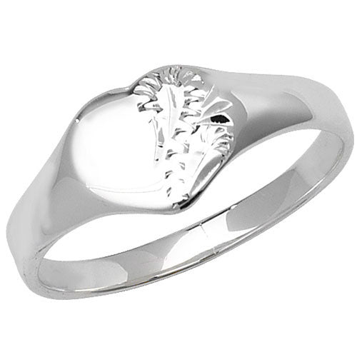 Sterling Silver Baby's Engraved Heart Signet Ring - G7398