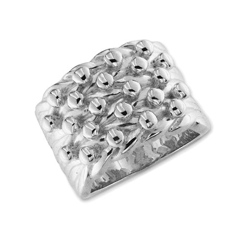 Sterling Silver Men's 5 Row Keeper Ring - G7495
